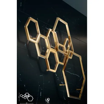Zdjęcie Stylowy kinkiet ścienny z kolekcji Hexagon z mosiądzu z paskiem LED – Il Paralume Marina
