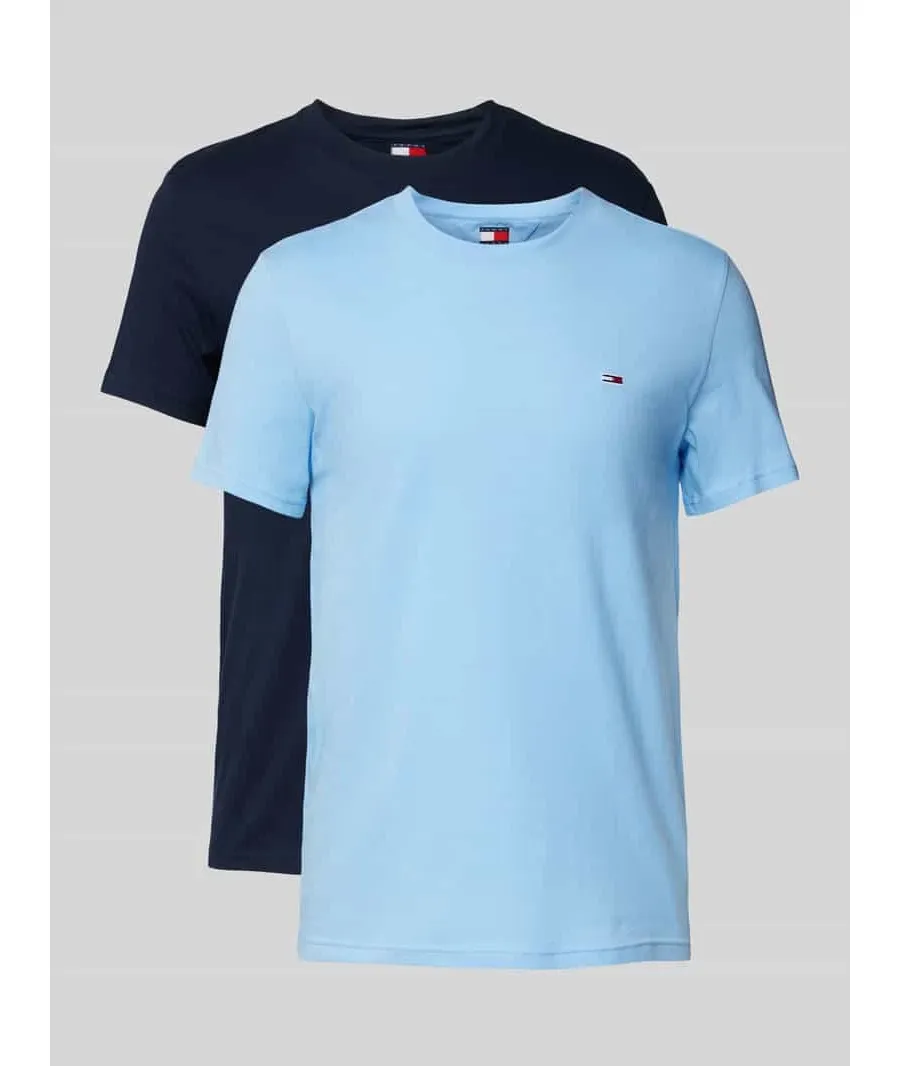 obrazek 1 T-shirt o kroju slim fit z wyhaftowanym logo w zestawie 2 szt.