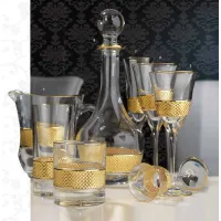 Picture Italian set of gold-plated alcohol products