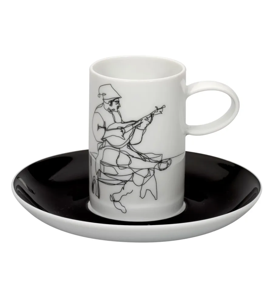 obrazek 5 Zestaw 4 porcelanowych filiżanek do kawy z talerzykami - Vista Alegre