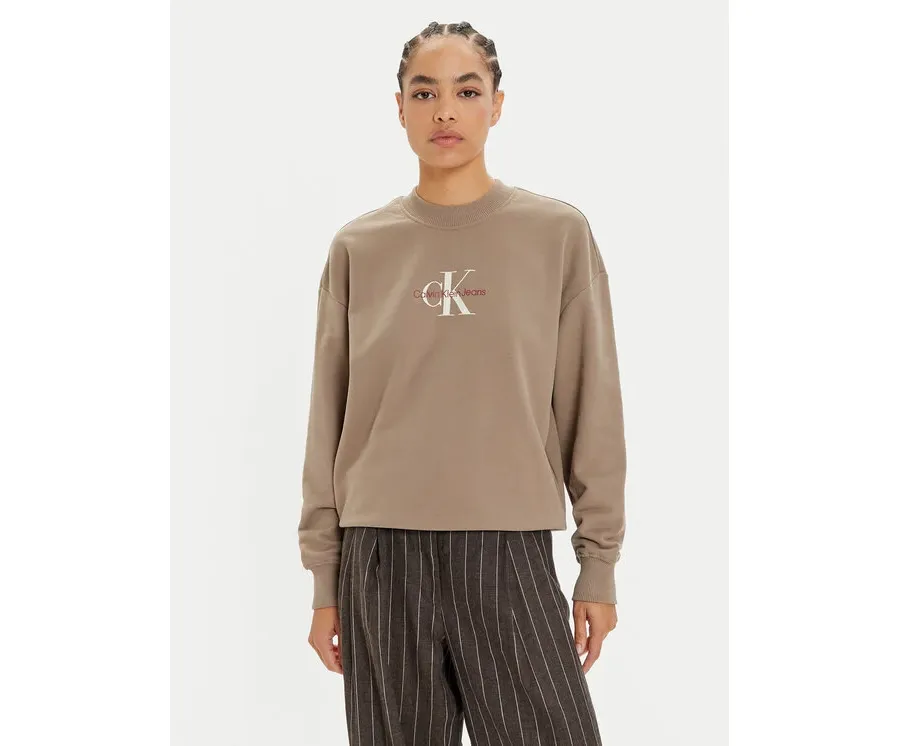obrazek 1 Calvin Klein Jeans Bluza Monologo J20J224177 Beżowy Regular Fit