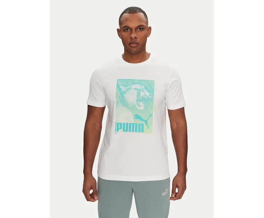 obrazek 1 Puma T-Shirt Graphics Photoprint 684836 Biały Regular Fit