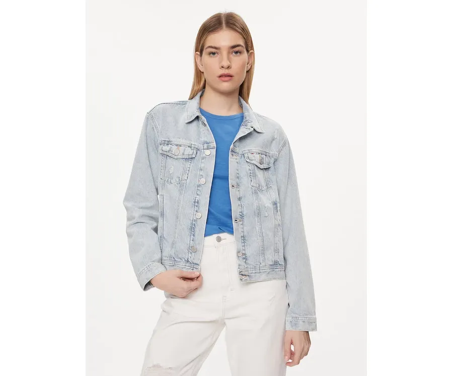 obrazek 1 Tommy Jeans Kurtka jeansowa Flag DW0DW18331 Niebieski Regular Fit