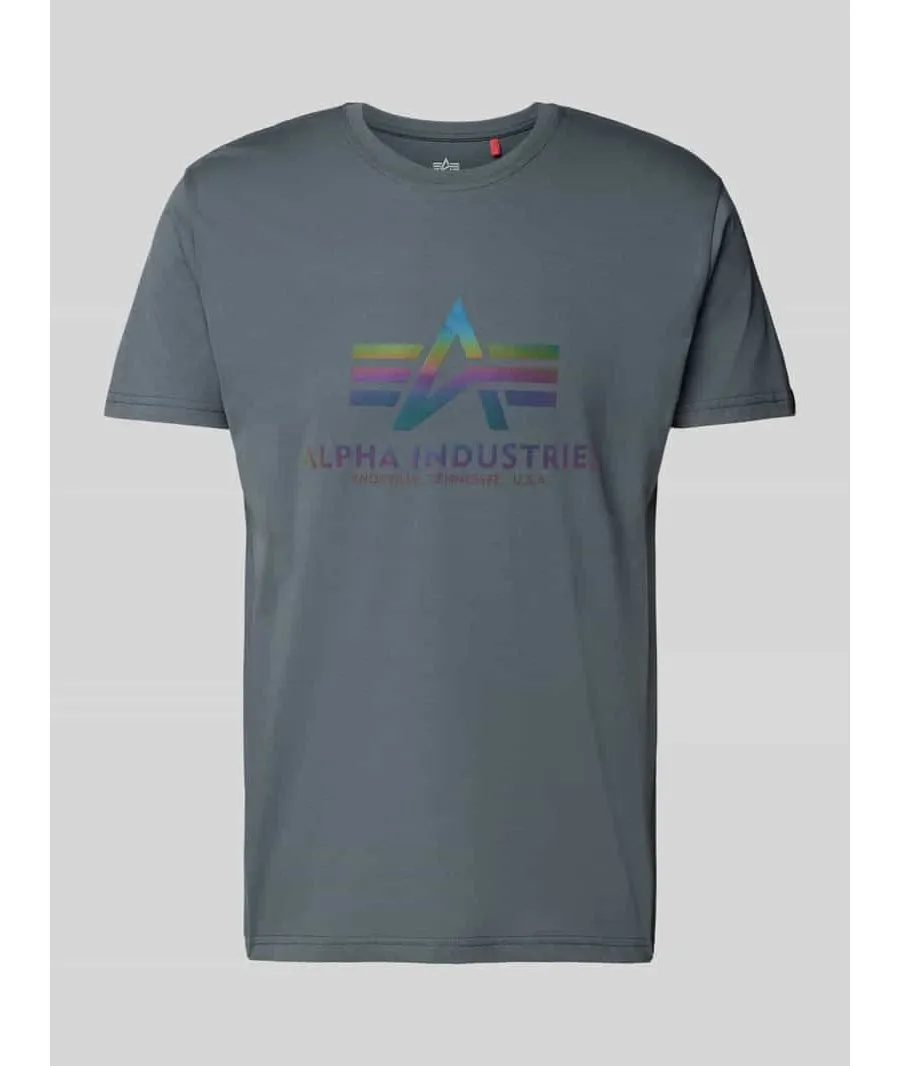 obrazek 1 Alpha Industries T-Shirt Basic 100501 Szary Regular Fit