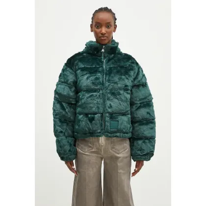 Zdjęcie Alpha Industries kurtka Fur Puffer damska kolor zielony zimowa 148002