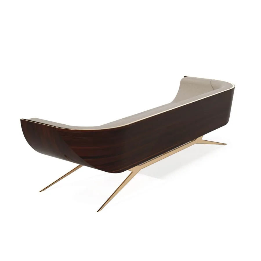 obrazek 3 Luksusowa trzyosobowa sofa z drewna żelaznego