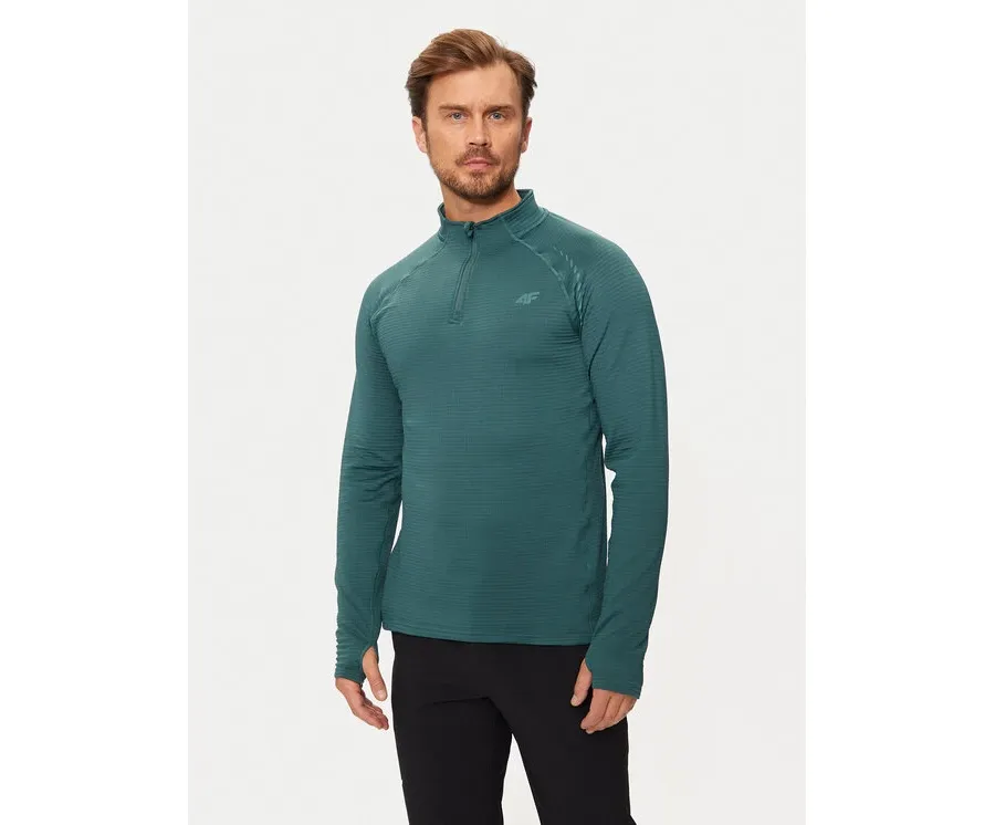 obrazek 1 4F Bluza 4FWAW24TFSWM410 Zielony Slim Fit