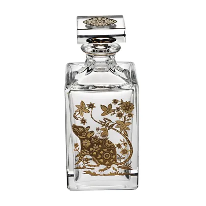 Zdjęcie Klasyczna karafka do whisky Golden z motywem przedstawiającym złotego szczura - Vista Alegre