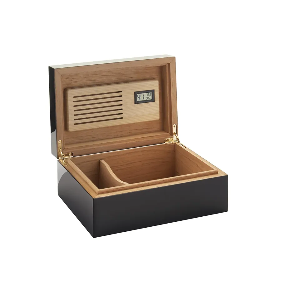 obrazek 3 Cedrowy humidor na cygara w kolorze klasycznej czerni