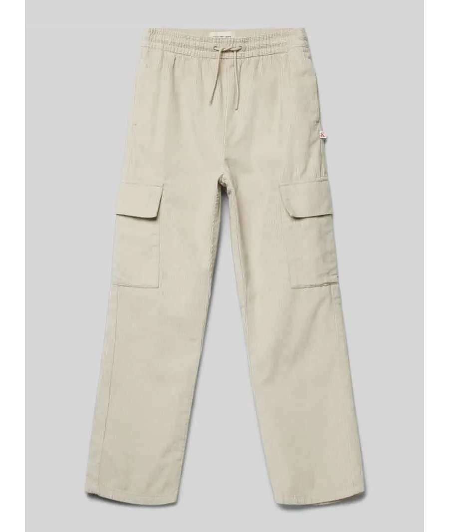 obrazek 1 Spodnie o kroju straight fit z naszywką z logo model ‘CORDUROY’