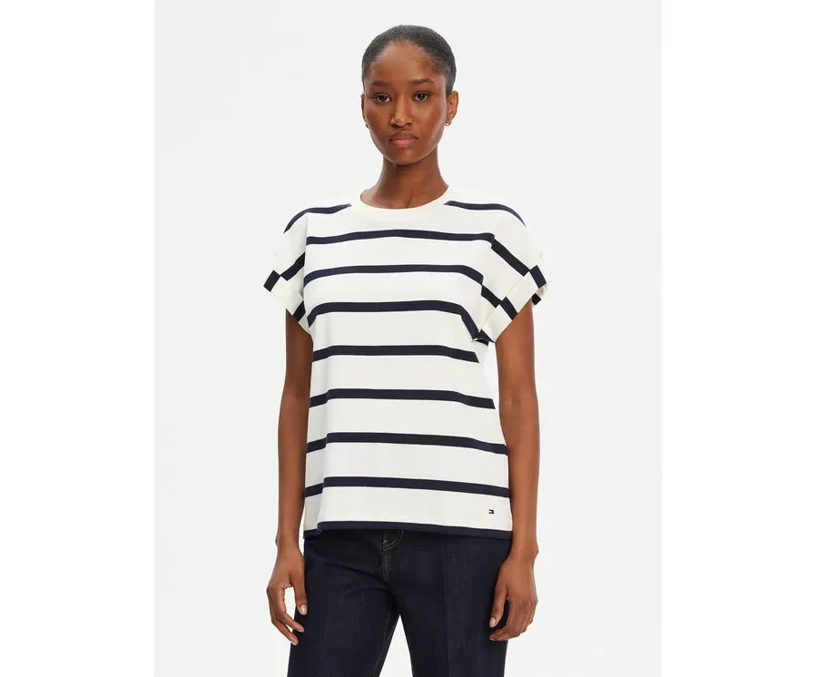 obrazek 1 Tommy Hilfiger T-Shirt Gold Button WW0WW45628 Granatowy Regular Fit