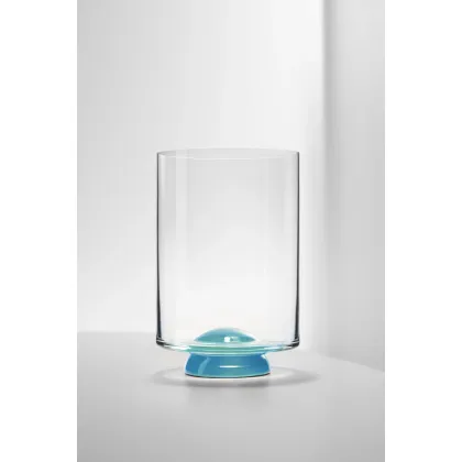 Zdjęcie Urokliwa szklanka do wody na błękitnej nóżce szkło Murano