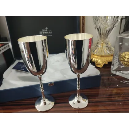 Zdjęcie Stylowe posrebrzane kieliszki do szampana - 2 szt.