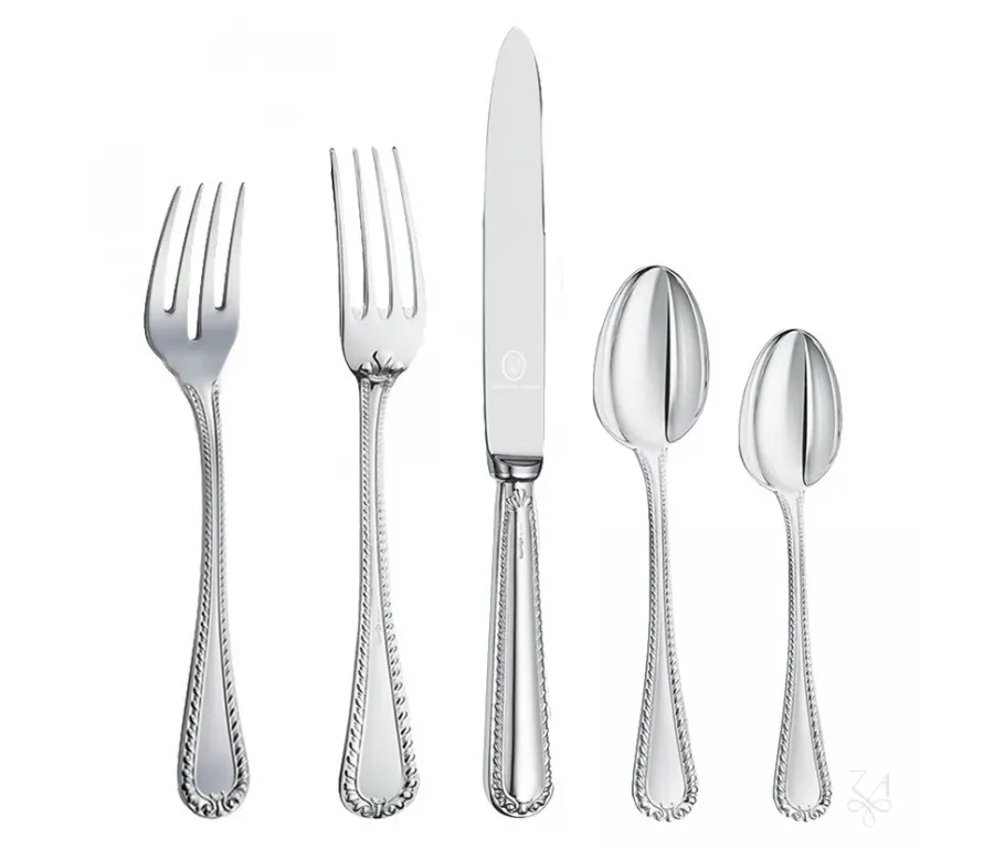 obrazek 1 5-elementowy pięknie zdobiony komplet sztućców w pudełku - Zaramella Argenti