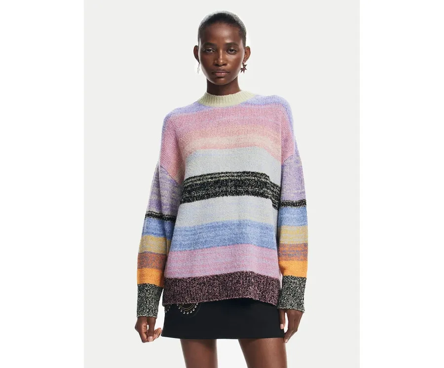 obrazek 1 Desigual Sweter Moncton 24WWJF28 Kolorowy Regular Fit