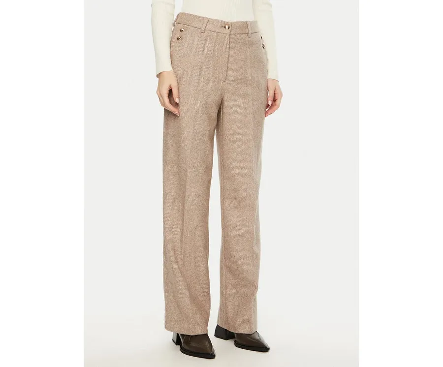 obrazek 1 Bruuns Bazaar Spodnie materiałowe Elezi BBW4308 Beżowy Regular Fit