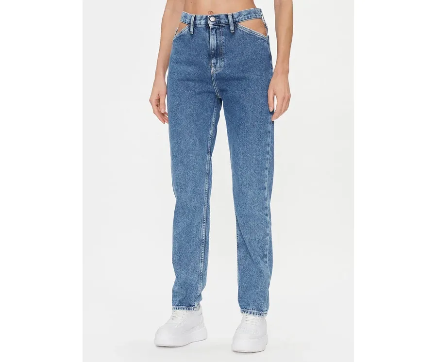 obrazek 1 Calvin Klein Jeans Jeansy Authentic Slim Straight Cut Out J20J222433 Niebieski Slim Fit