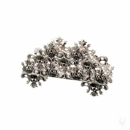 Zdjęcie Pięknie zdobiony srebrny serwetnik - Zaramella Argenti