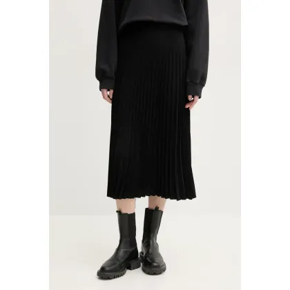 Zdjęcie MM6 Maison Margiela spódnica kolor czarny midi rozkloszowana S52MA0198.S43455