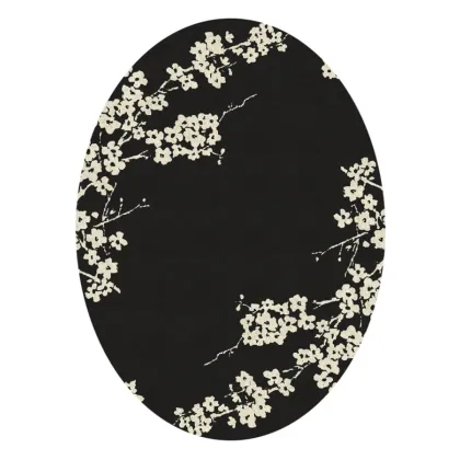 Zdjęcie Czarny owalny dywan wykonany ręcznie z wełny - Sartori Rugs