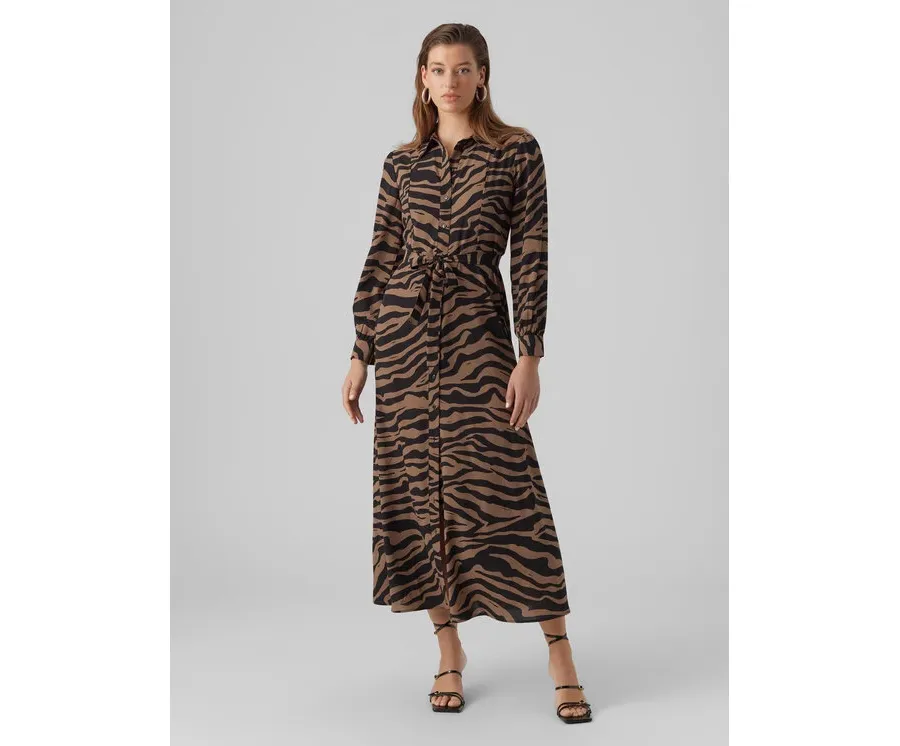 obrazek 1 Vero Moda Sukienka koszulowa 10294989 Brązowy Regular Fit