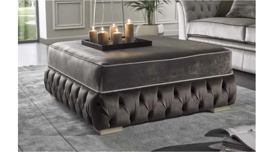 obrazek 2 Luksusowa 3-osobowa sofa z pufą Pavone