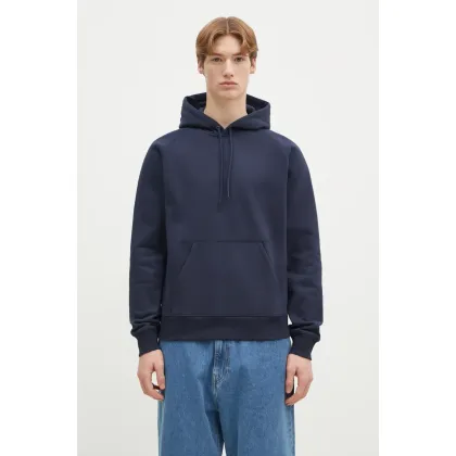 Zdjęcie Carhartt WIP bluza Hooded Chase Sweat męska kolor granatowy z kapturem gładka I033661.2MZXX