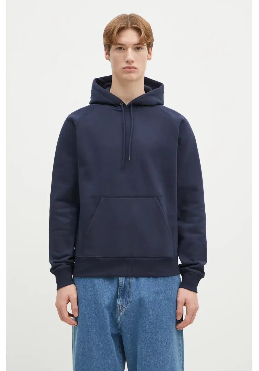 obrazek 1 Carhartt WIP bluza Hooded Chase Sweat męska kolor granatowy z kapturem gładka I033661.2MZXX