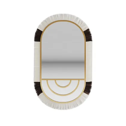 Zdjęcie Designerskie owalne lustro w oryginalnej ramie