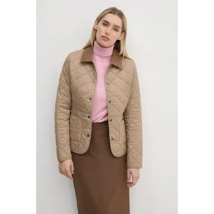 Zdjęcie Barbour kurtka Deveron Quilt damska kolor beżowy przejściowa LQU1012