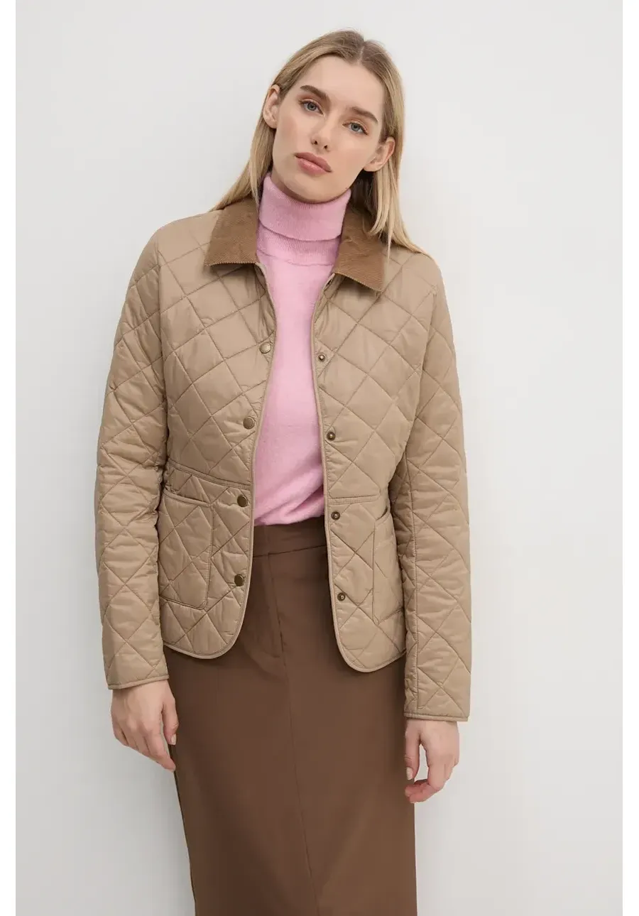 obrazek 1 Barbour kurtka Deveron Quilt damska kolor beżowy przejściowa LQU1012