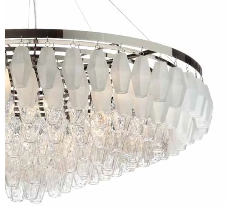 obrazek 2 Piękna lampa sufitowa z przezroczystymi wielościanami ze szkła Murano - Il Paralume Marina