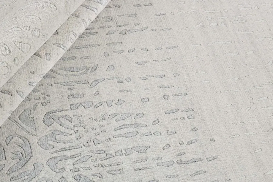 picture 2 Stylish white-gray cut carpet - SHANGRI LA ROCOCO 7030