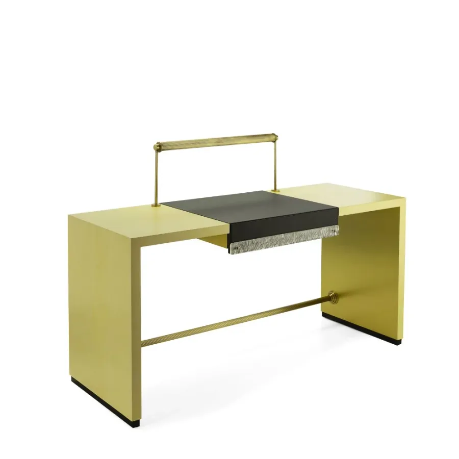 obrazek 1 Biurko z drewna zdobionego imitacją kości słoniowej H.110xL.150xP.55 cm