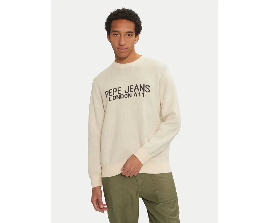 obrazek 1 Pepe Jeans Sweter Cardin PM702466 Écru Regular Fit