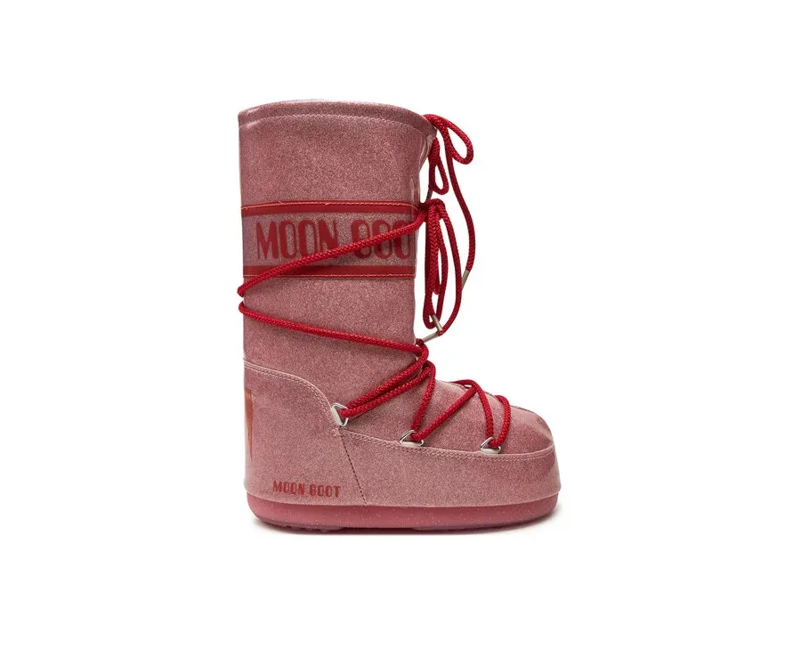 obrazek 1 Moon Boot Śniegowce Icon Junior Glitter 80D3400290 Różowy