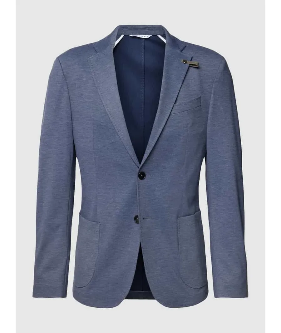 obrazek 1 Marynarka na dwa guziki o kroju slim fit z ozdobną szpilką model ‘Seba’