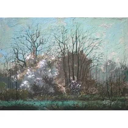 Zdjęcie Krzysztof Trzaska, obraz Kujawy II z cyklu Polskie pejzaże, akryl/płótno, 50x70, 2017