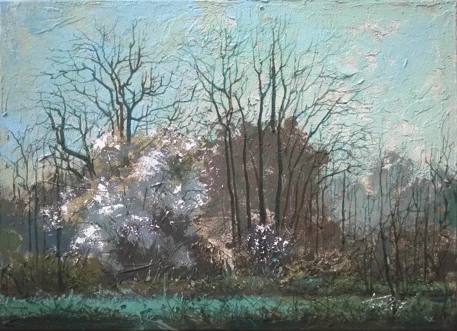 obrazek 1 Krzysztof Trzaska, obraz Kujawy II z cyklu Polskie pejzaże, akryl/płótno, 50x70, 2017