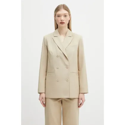 Zdjęcie A.P.C. marynarka bawełniana veste lucy kolor beżowy dwurzędowa gładka COHFU.F03212