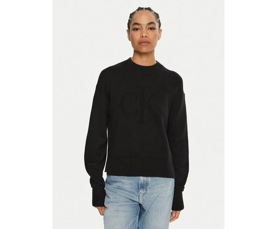 obrazek 1 Calvin Klein Jeans Sweter J20J224224 Czarny Regular Fit
