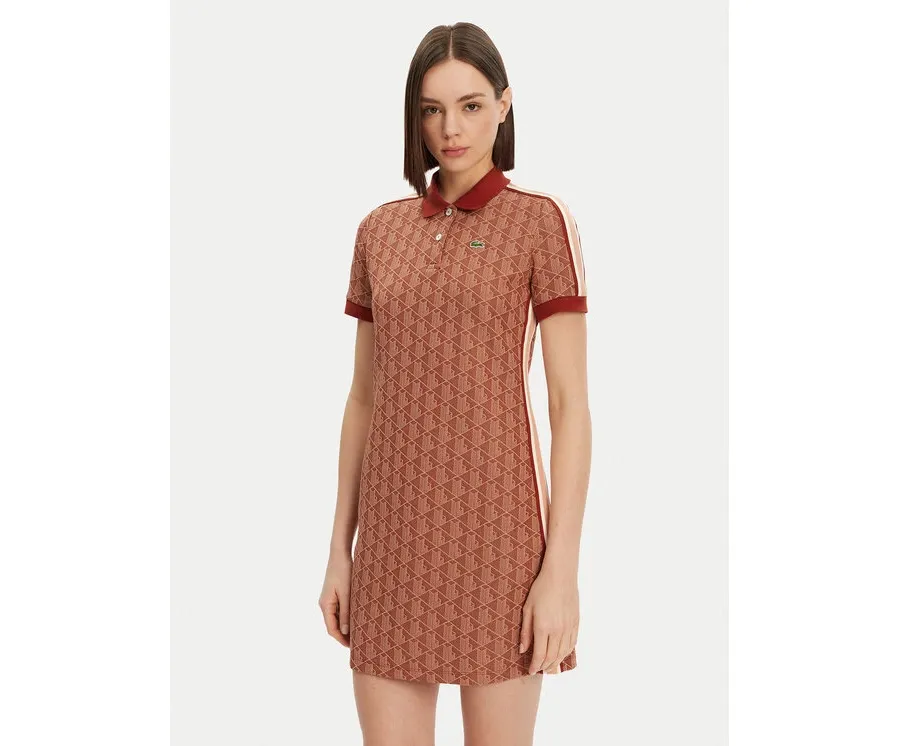 obrazek 1 Lacoste Sukienka codzienna EF2655 Brązowy Slim Fit
