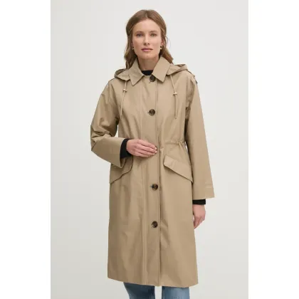 Zdjęcie Barbour kurtka damska kolor beżowy przejściowa oversize LWB0910BE31
