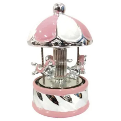 Picture Beautiful pink music box - carousel with LED lights