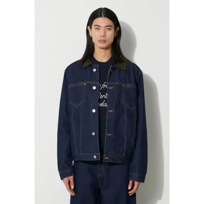 Zdjęcie Drôle de Monsieur kurtka jeansowa La Veste Jean Brut męska kolor granatowy przejściowa oversize C-JT137-CO084-NY