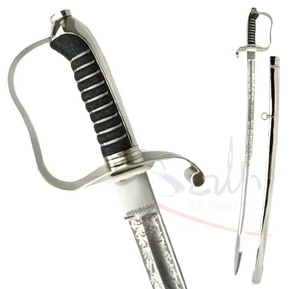 Zdjęcie Szabla oficerska piechoty austriackiej – model z 1861 roku z pochwą i grawerem