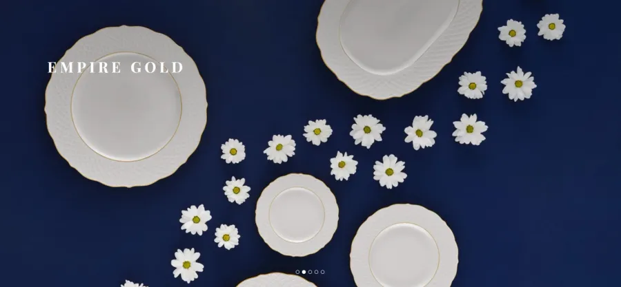 obrazek 3 Okrągła porcelanowa miska na sałatkę 25 cm Empire Gold