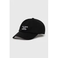 Zdjęcie Drôle de Monsieur czapka z daszkiem bawełniana La Casquette Slogan kolor czarny z aplikacją PERM-CP151-CO138-BL