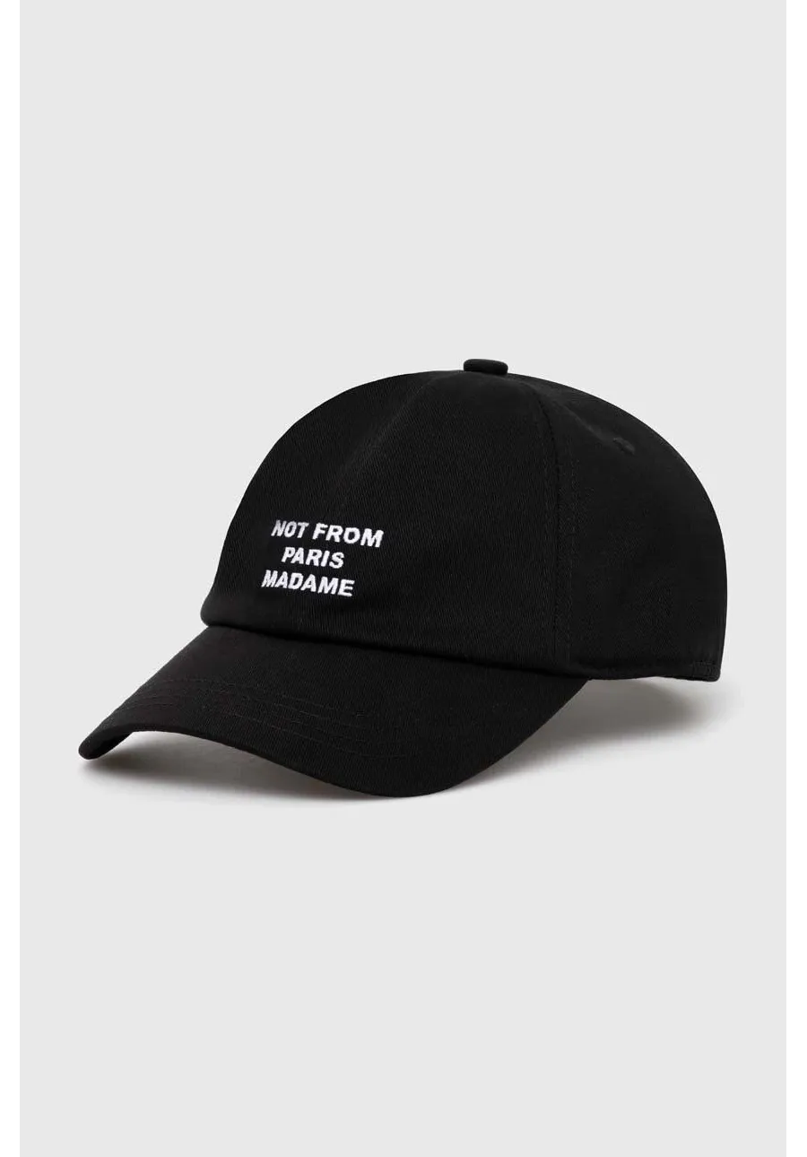 obrazek 1 Drôle de Monsieur czapka z daszkiem bawełniana La Casquette Slogan kolor czarny z aplikacją PERM-CP151-CO138-BL