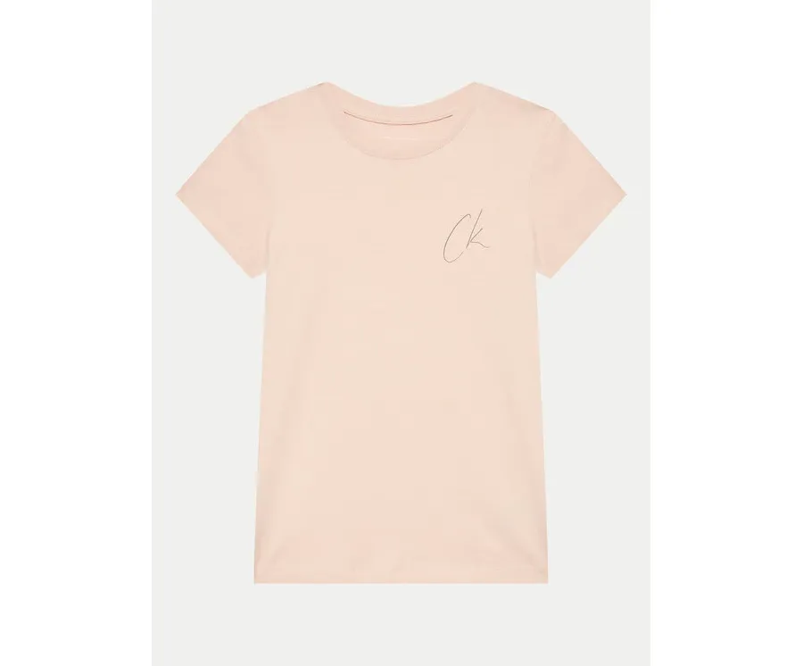 obrazek 1 Calvin Klein Jeans T-Shirt Signage IG0IG02624 Różowy Slim Fit